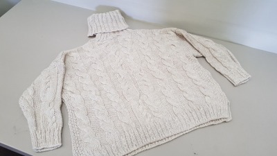 9 X BRAND NEW TURTLENECK CREAM JUMPERS SIZE SMALL RRP £49.00 (TOTAL RRP £441.00)