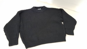 12 X BRAND NEW TOPSHOP CREWNECK BLACK JUMPERS SIZE LARGE RRP £35.00 (TOTAL RRP £420.00)