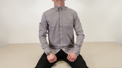 12 X BRAND NEW TOPMAN GREY BUTTONED SHIRT SIZE XL RRP. £30.00 PP