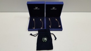 3 PIECE SWAROVSKI LOT CONTAINING 2 X EARRINGS AND 1 X FLOWER STONE