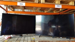 2 PIECE TV LOT CONTAINING 1 X HITACHI 55 AND 1 X 55 SAMSUNG TV (PLEASE NOTE BOTH TVS HAVE CRACKED SCREENS)