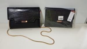 24 X BRAND NEW DOROTHY PERKINS ACCESSORIES BLACK BAGS - IN ONE BOX RRP £18.00 (TOTAL £432.00)