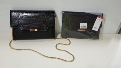 24 X BRAND NEW DOROTHY PERKINS ACCESSORIES BLACK BAGS - IN ONE BOX RRP £18.00 (TOTAL £432.00)