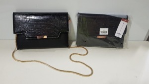 24 X BRAND NEW DOROTHY PERKINS ACCESSORIES BLACK BAGS - IN ONE BOX RRP £18.00 (TOTAL £432.00)