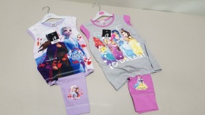 15 PIECE MIXED PYJAMA LOT CONTAINING DISNEY FROZEN 2 PYJAMA SETS AND DISNEY PRINCESS DARE TO DREAM PYJAMA SETS AGE 2-3 AND 5-6 YEARS