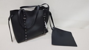 18 X BRAND NEW TOPSHOP BLACK LEATHER STYLED HANDBAGS RRP £22.00 (TOTAL RRP £396.00)