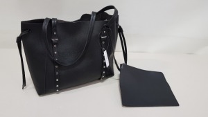 12 X BRAND NEW TOPSHOP BLACK LEATHER STYLED HANDBAGS RRP £22.00 (TOTAL RRP £264.00)