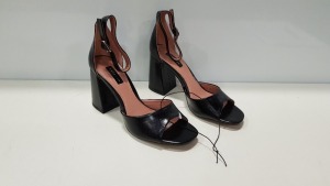 24 X BRAND NEW TOPSHOP SADI BLACK LEATHER HEELED SHOES UK SIZE 6 RRP £34.00 (TOTAL RRP £816.00)