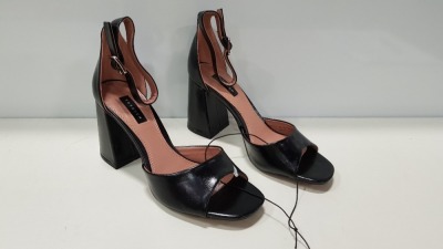 12 X BRAND NEW TOPSHOP SADI BLACK LEATHER HEELED SHOES UK SIZE 5 RRP £34.00 (TOTAL RRP £408.00)