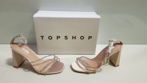 15 X BRAND NEW TOPSHOP SKY NUDE HEELED SHOES UK SIZE 4, 6 AND 7 RRP £36.00 (TOTAL RRP £540.00)