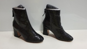 12 X BRAND NEW TOPSHOP BELIZZE KHAKI BLACK ZIP UP HEELED ANKLE BOOTS UK SIZE 4 RRP £39.00 (TOTAL RRP £468.00)