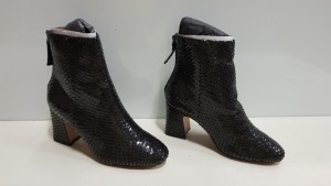 12 X BRAND NEW TOPSHOP BELIZZE KHAKI BLACK ZIP UP HEELED ANKLE BOOTS UK SIZE 5 RRP £39.00 (TOTAL RRP £468.00)