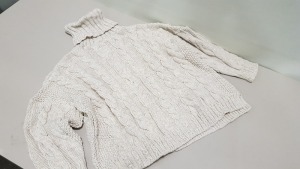 8 X BRAND NEW TOPSHOP CREAM TURTLENECK JUMPERS SIZE LARGE RRP £49.00 (TOTAL RRP £392.00)