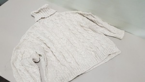 8 X BRAND NEW TOPSHOP CREAM TURTLENECK JUMPERS SIZE MEDIUM RRP £49.00 (TOTAL RRP £392.00)