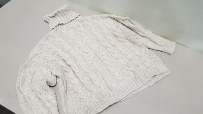 8 X BRAND NEW TOPSHOP CREAM TURTLENECK JUMPERS SIZE SMALL RRP £49.00 (TOTAL RRP £392.00)