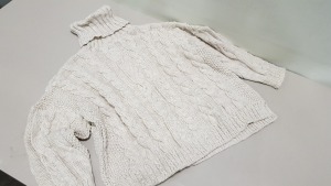 9 X BRAND NEW TOPSHOP CREAM TURTLENECK JUMPERS SIZE EXTRA SMALL RRP £49.00 (TOTAL RRP £441.00)