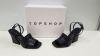 9 X BRAND NEW BOXED TOPSHOP SAFFRON BLACK HEELS (5 X UK SIZE 6 AND 4 X UK 5) RRP £46.00 (TOTAL £414.00)