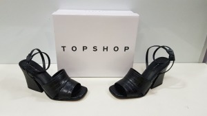 8 X BRAND NEW BOXED TOPSHOP SAFFRON BLACK HEELS (UK SIZE 7) - PICK LOOSE RRP £46.00 (TOTAL £368.00)