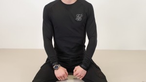 6 X BRAND NEW SIK SILK ELASTIC CUFF RAGLAN GYM (LONG SLEEVED) TSHIRT SIZE XS