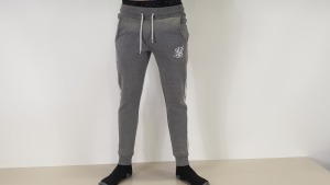 6 X BRAND NEW SIK SILK MUSCLE FIT GREY / WHITE MARL JOGGERS SIZE XS