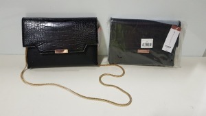 24 X BRAND NEW DOROTHY PERKINS ACCESSORIES BLACK BAGS - IN ONE BOX RRP £18.00 (TOTAL £432.00)