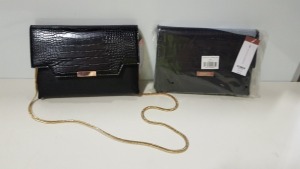 24 X BRAND NEW DOROTHY PERKINS ACCESSORIES BLACK BAGS - IN ONE BOX RRP £18.00 (TOTAL £432.00)