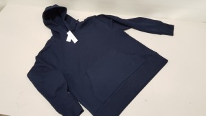 12 X BRAND NEW BAGGED TOPMAN NAVY HOODIE (SIZE UK M) RRP £24.99 (TOTAL £299.88)