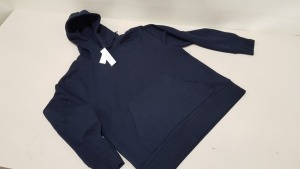 12 X BRAND NEW BAGGED TOPMAN NAVY HOODIE (SIZE UK XL) RRP £24.99 (TOTAL £299.88)