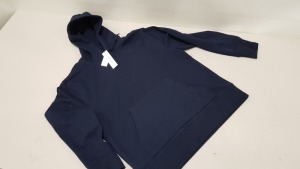 12 X BRAND NEW BAGGED TOPMAN NAVY HOODIE (SIZE UK S) RRP £24.99 (TOTAL £299.88)