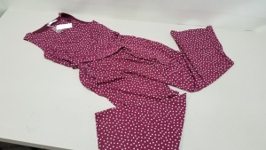 12 X BRAND NEW BOXED VILA CLOTHES VIMICKA PURPLE DOTTED JUMPSUIT IN RATIO PACKS ( 2 X 36, 3 X 38, 3 X 40, 2 X 42 AND 2 X 44) RRP £38.00 (TOTAL RRP £456.00)