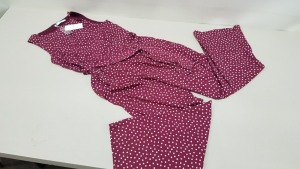 12 X BRAND NEW BOXED VILA CLOTHES VIMICKA PURPLE DOTTED JUMPSUIT IN RATIO PACKS ( 2 X 36, 3 X 38, 3 X 40, 2 X 42 AND 2 X 44) RRP £38.00 (TOTAL RRP £456.00)