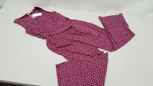 12 X BRAND NEW BOXED VILA CLOTHES VIMICKA PURPLE DOTTED JUMPSUIT IN RATIO PACKS ( 2 X 36, 3 X 38, 3 X 40, 2 X 42 AND 2 X 44) RRP £38.00 (TOTAL RRP £456.00)