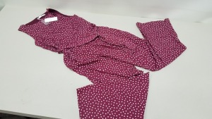 12 X BRAND NEW BOXED VILA CLOTHES VIMICKA PURPLE DOTTED JUMPSUIT IN RATIO PACKS ( 2 X 36, 3 X 38, 3 X 40, 2 X 42 AND 2 X 44) RRP £38.00 (TOTAL RRP £456.00)