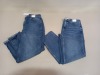 15 PIECE MIXED TOPSHOP JEAN LOT CONTAINING 10 X MOM BLUE DENIM JEANS UK SIZE 14 RRP £40.00 AND 5 X STRAIGHT CUT DENIM JEANS UK SIZE 12 RRP £40.00 (TOTAL RRP £600.00)