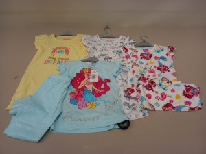 30 PIECE MIXED PYJAMA LOT CONTAINING DREAM NIGHTY SETS AND MERMAID NIGHTY SETSIN VARIOUS KIDS SIZES