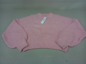 15 X BRAND NEW TOPSHOP PINK KNITTED JUMPER SIZE MEDIUM RRP £29.00 (TOTAL RRP £435.00)
