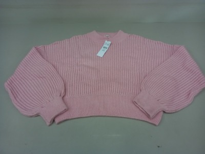 15 X BRAND NEW TOPSHOP PINK KNITTED JUMPER SIZE MEDIUM RRP £29.00 (TOTAL RRP £435.00)