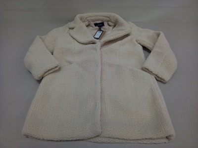 16 X BRAND NEW VERA MODA FAKE FURED DONNA TEDDY 3/4 JACKET IN BIRCH IN VARIOUS SIZES RRP £58.00 (TOTAL RRP £928.00)