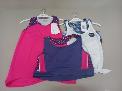 25 PIECE MIXED CLOTHING LOT CONTAINING SOULUXE GYM TOPS IN VARIOUS COLOURS AND SIZES