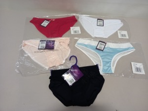 50 X BRAND NEW LORNA DREW LINGERIE BRIEFS IN VARIOUS STYLES AND SIZES IE ASTRID BRIEFS, AMY BRIEFS AND ALEXA BRIEFS IN VARIOUS COLOURS AND SIZES