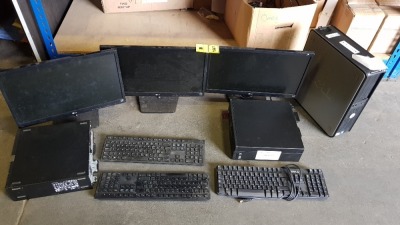 3 X COMPUTER SET CONTAINING 1 X DELL COMPUTER, 1 X LG MONITOR AND 1 X KEYBOARD