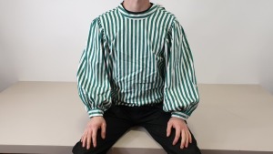 15 X BRAND NEW TOPSHOP GREEN / WHITE STRIPPED LONG SLEEVED TOPS - SIZE UK 14