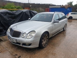 SILVER MERCEDES E320 CDI SPORT AUTO. ( DIESEL ) Reg : RF58 DLV Mileage : 192,616 Details: NO KEY, LAST MOT 18 DEC 2019 WITH 192,616 MILES, VEHICLE IS LOCKED, NO V5, SAT-NAV, FULL LEATHER SEATS, CRUISE CONTROL, CLIMATE CONTROL, ENGINE SIZE: 2987CC