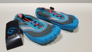 33 X BRAND NEW G FORCE BLUE/ CORAL AQUA SHOES IN VARIOUS SIZES