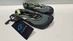 30 X BRAND NEW G FORCE BLACK/ YELLOW AQUA SHOES SIZE JUNIOR 12