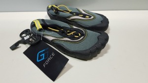 30 X BRAND NEW G FORCE BLACK/ YELLOW AQUA SHOES SIZE JUNIOR 10