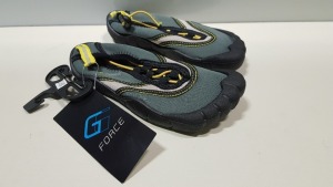 30 X BRAND NEW G FORCE BLACK/ YELLOW AQUA SHOES SIZE JUNIOR 10