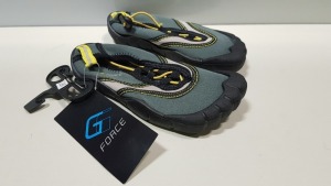 30 X BRAND NEW G FORCE BLACK/ YELLOW AQUA SHOES SIZE JUNIOR 10