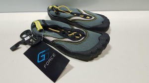 30 X BRAND NEW G FORCE BLACK/ YELLOW AQUA SHOES SIZE JUNIOR 9