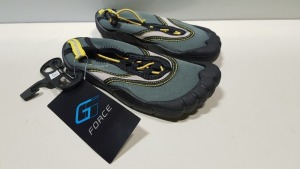 30 X BRAND NEW G FORCE BLACK/ YELLOW AQUA SHOES SIZE JUNIOR 9